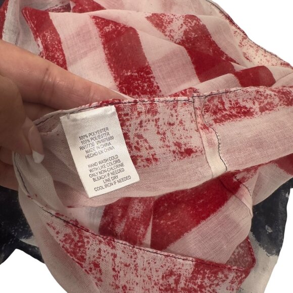 American Flag Infinity Scarf Patriotic Design Lightweight Sheer Fabric Unbranded - Picture 6 of 10